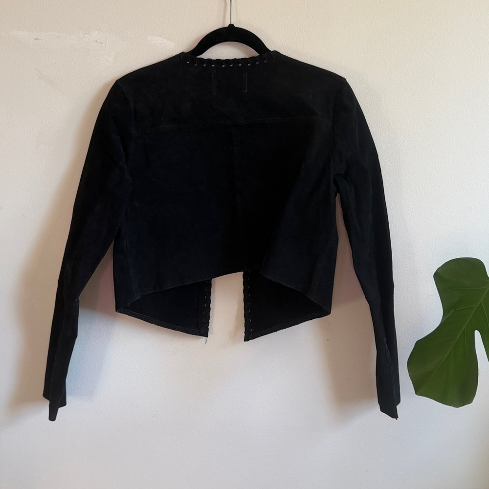 Black Suede Leather Jacket - Picture 4 of 4